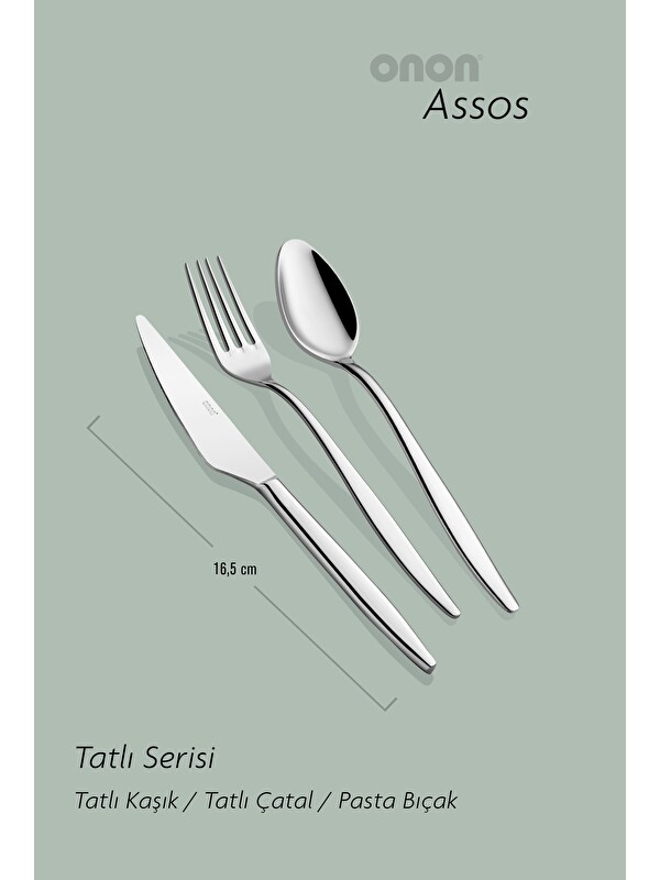Onon Assos 18 parça tatlı takımı 18/10