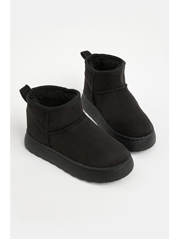 Tonny Black Gri Tonny Black Kalin Poli Çocuk Unisex Taban İçi Kürklü Süet Görünümlü Günlük Bot