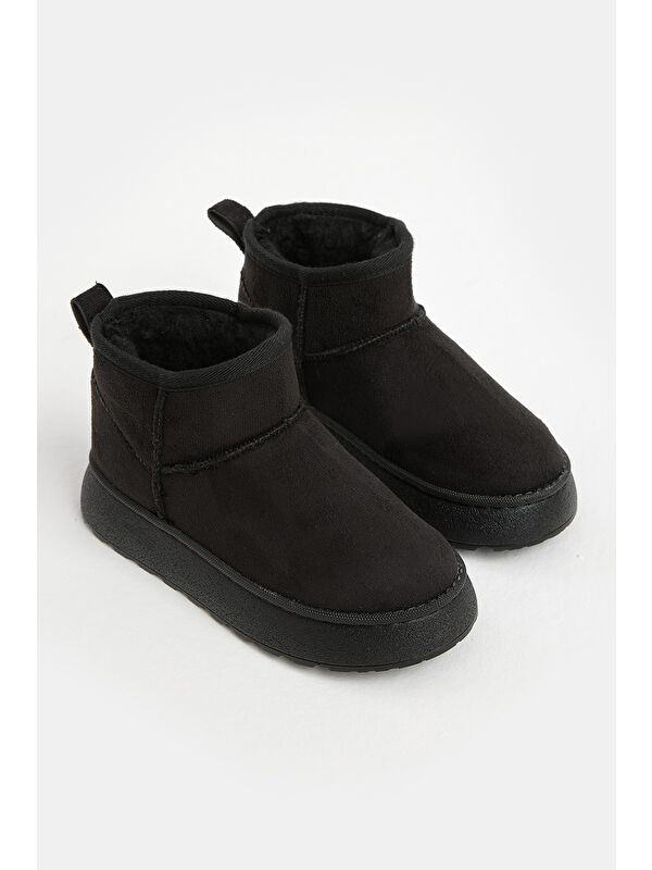 Tonny Black Gri Tonny Black Kalin Poli Çocuk Unisex Taban İçi Kürklü Süet Görünümlü Günlük Bot