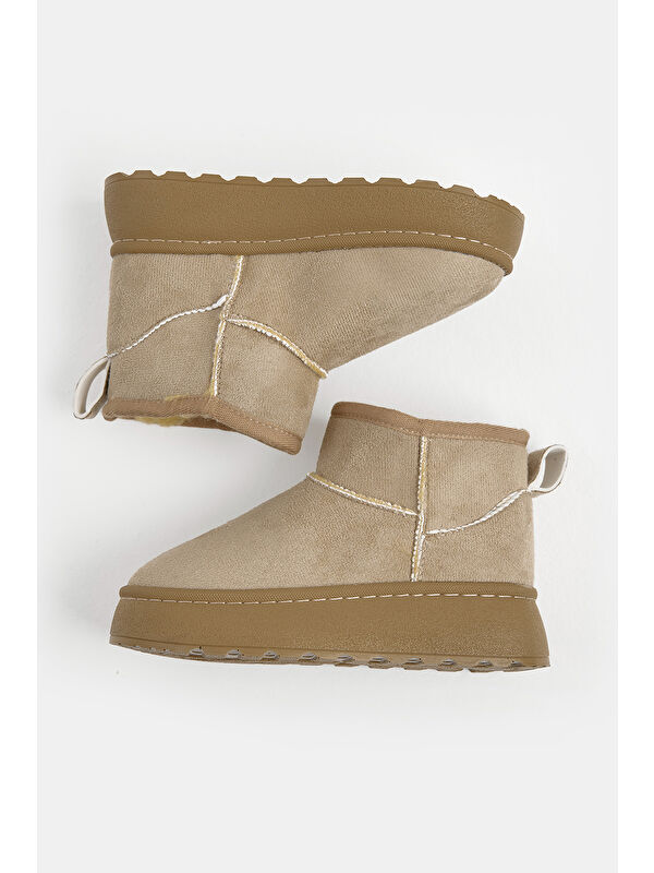 Tonny Black Gri Tonny Black Kalin Poli Çocuk Unisex Taban İçi Kürklü Süet Görünümlü Günlük Bot