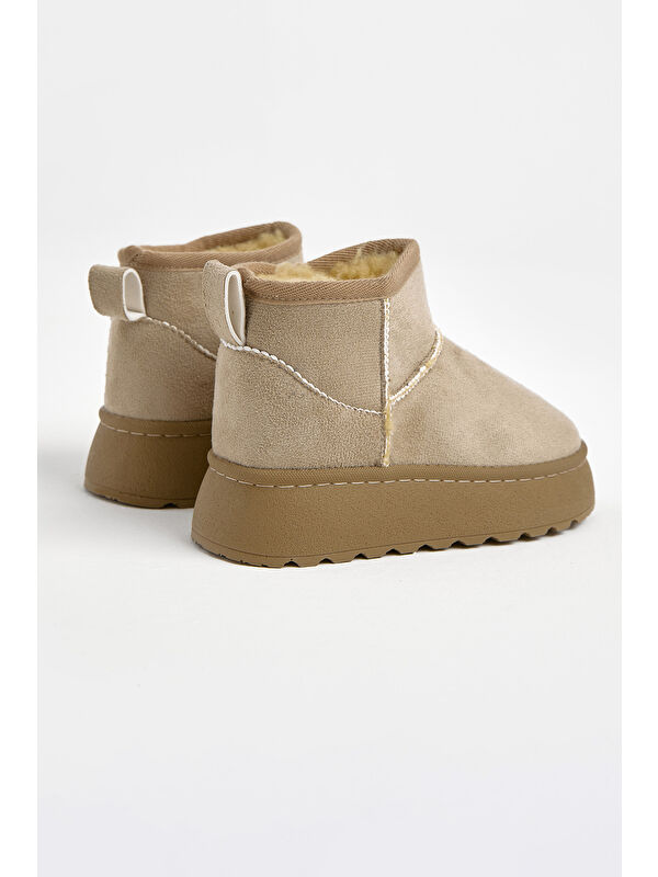 Tonny Black Gri Tonny Black Kalin Poli Çocuk Unisex Taban İçi Kürklü Süet Görünümlü Günlük Bot