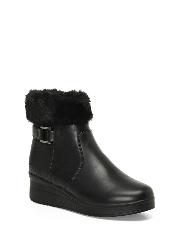 166605.Z4PR Siyah Kadın Dolgu Topuk Bot - Görsel 3