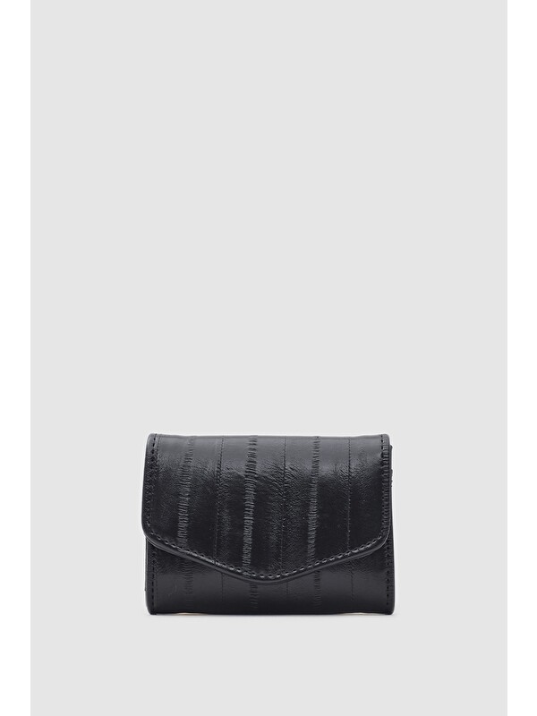 Shulebags Ette Kapaklı Kadın Cüzdan Siyah