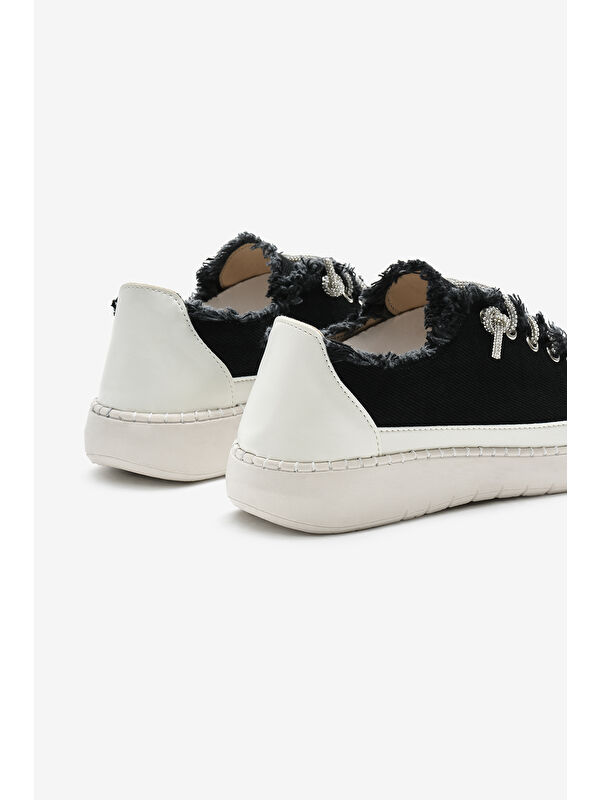 Tonny Black Yeşil Tonny Black Poli Taban Kadın Denim Kumaş Taşlı Bağcıklı Spor Ayakkabı