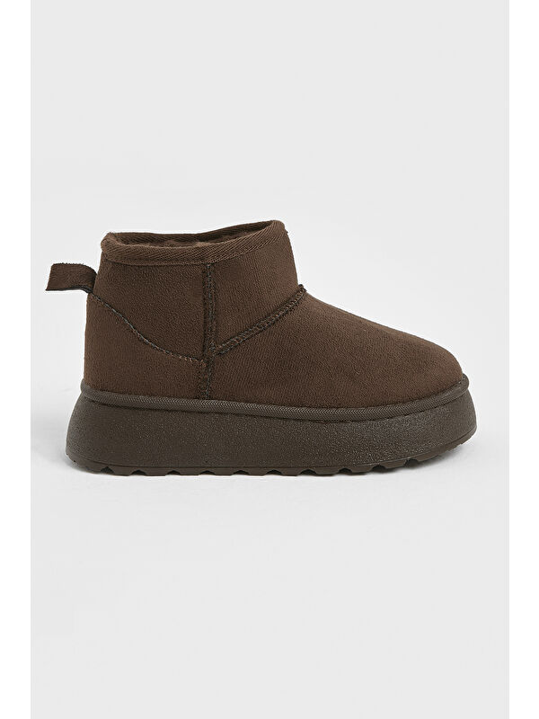 Tonny Black Gri Tonny Black Kalin Poli Çocuk Unisex Taban İçi Kürklü Süet Görünümlü Günlük Bot