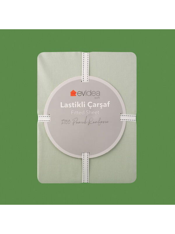 Evidea Soft Basic Çift Kişilik Lastikli Çarşaf - Yeşil - 180x200 cm