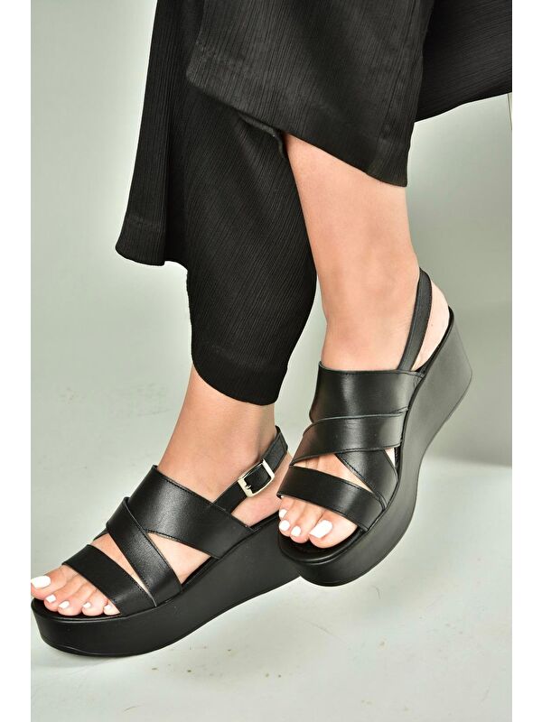 Siyah Kadın Dolgu Topuklu Ayakkabı U5557502 - Görsel 4