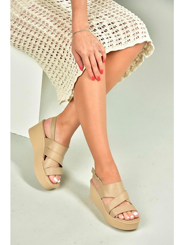 Bej Kadın Dolgu Topuklu Ayakkabı U5557502 - Görsel 2