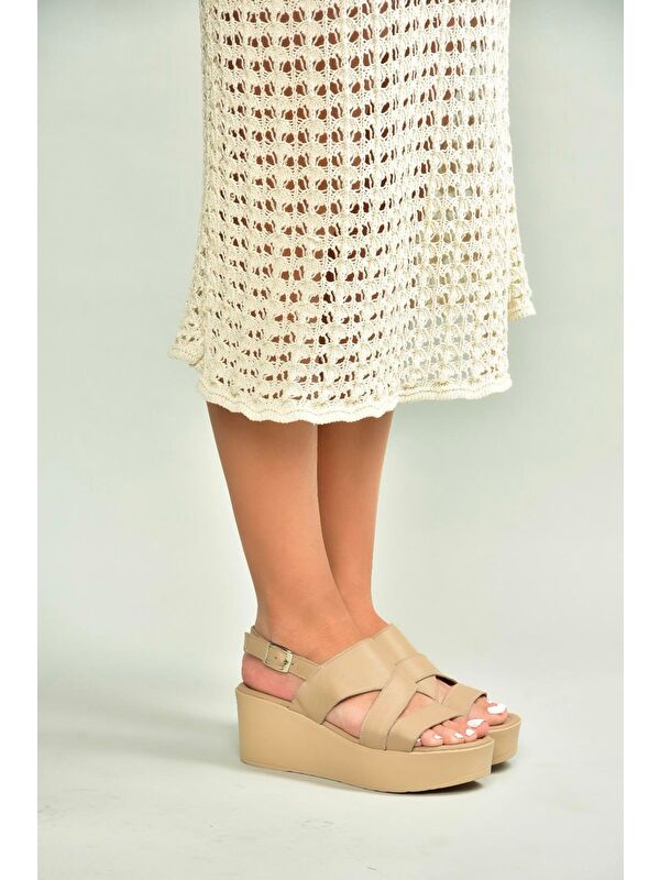 Bej Kadın Dolgu Topuklu Ayakkabı U5557502 - Görsel 3