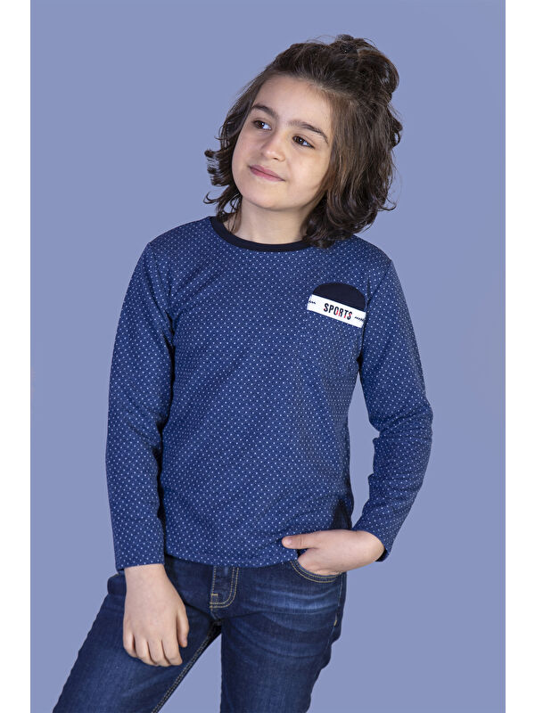 Toontoykids Erkek Çocuk Cep Üstü Şerit Detaylı Tişört