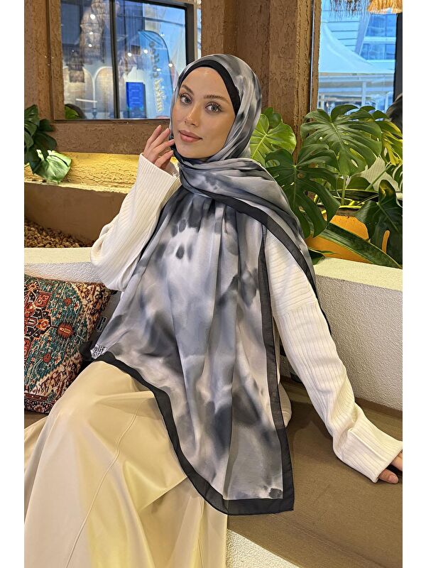 Lamelif Batik Desen Soft Şal Siyah