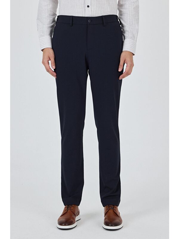 İMZA Koyu Lacivert Esnek Yandan Cepli Casual Slim Fit Jogger Pantolon 1003250162