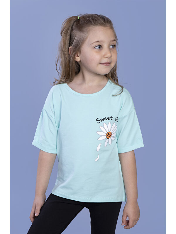 Toontoykids Kız Çocuk Papatya Desenli Sweet Girls Baskılı Tişört