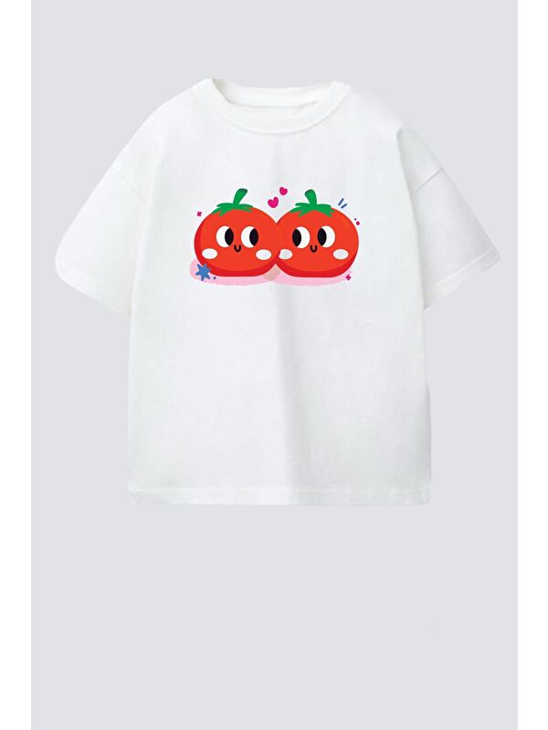 Monila Kız Çocuk Baskılı Bisiklet Yaka Tshirt