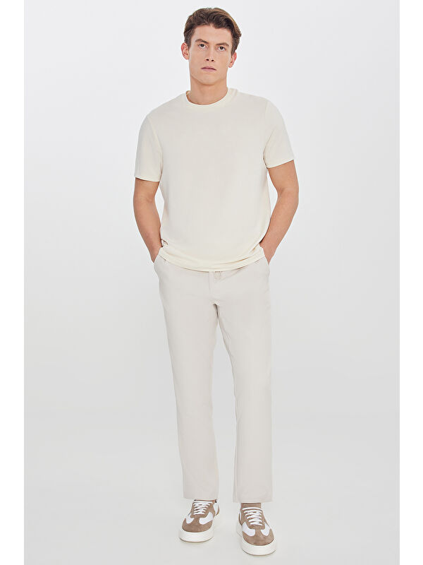 Altınyıldız Classics Erkek Taş Slim Fit Dar Kesim Beli Bağlamalı Yan Cepli Casual Pantolon