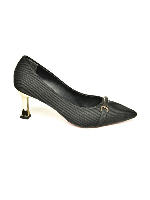 Fox Shoes U6760374 Siyah Kadın Topuklu Ayakkabı