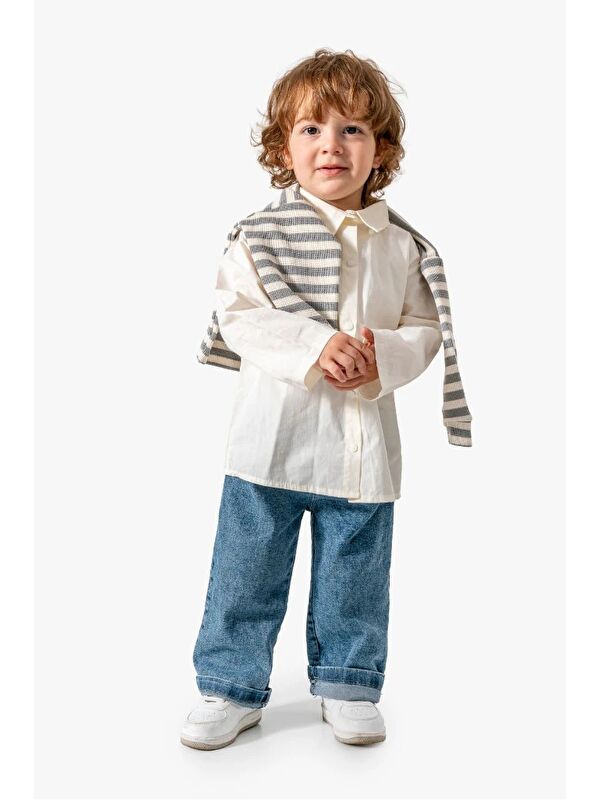 Jikko Baby Gömlek Sweat Pantolon Takımı 9071