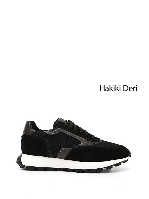 GÖNDERİ(R) Erkek ZÜMRÜT-SİYAH Bağcıklı Hakiki Deri Sneaker