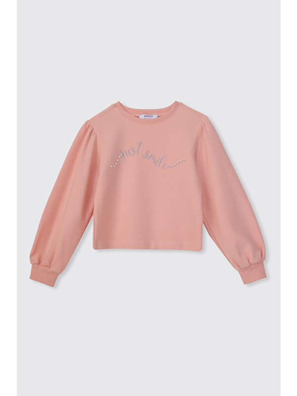 Panço Kız Çocuk Pudra Sweatshirt