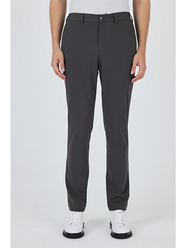 İMZA Koyu Antrasit Esnek Yandan Cepli Casual Slim Fit Jogger Pantolon 1003250162