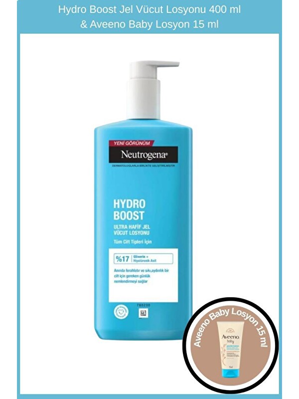 Neutrogena Hydro Boost Jel Vücut Losyonu 400 ml & Aveeno Baby Losyon 15 ml