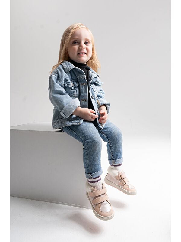 Kız Çocuk Pudra Hakiki Deri Suya Dayanıklı Anatomik Günlük Bot - Görsel 2