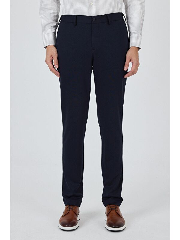 İMZA Koyu Lacivert Esnek Yandan Cepli Casual Slim Fit Jogger Pantolon 1003250156