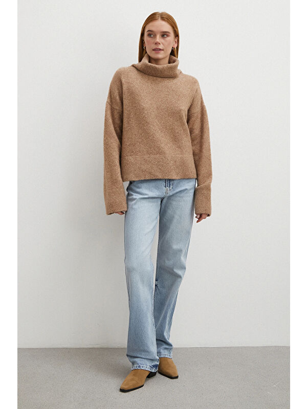 Never More Yüksek Bel Straight Fit Jean Buz Mavisi