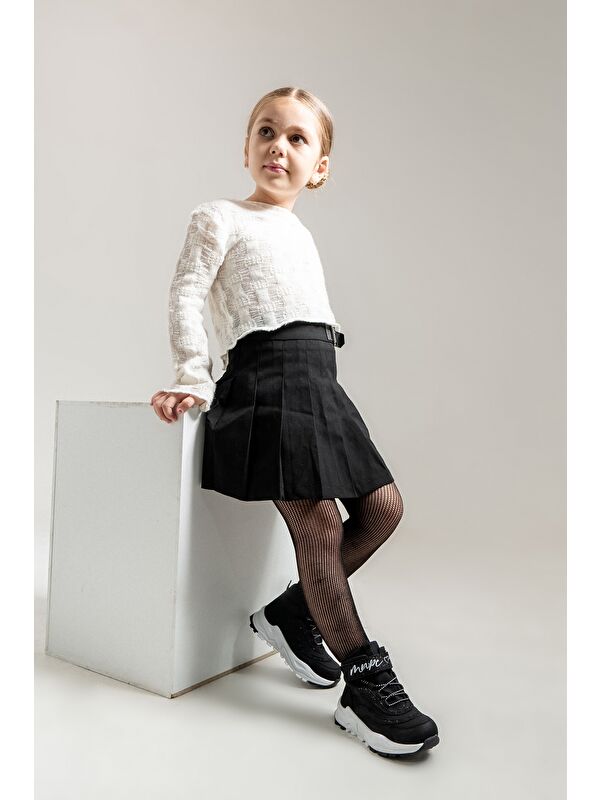 Kız Çocuk Siyah Suni Deri Suya Dayanıklı Anatomik Günlük Bot - Görsel 2