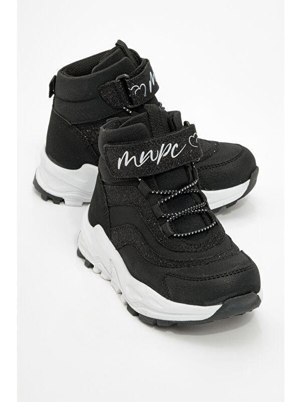 Kız Çocuk Siyah Suni Deri Suya Dayanıklı Anatomik Günlük Bot - Görsel 3