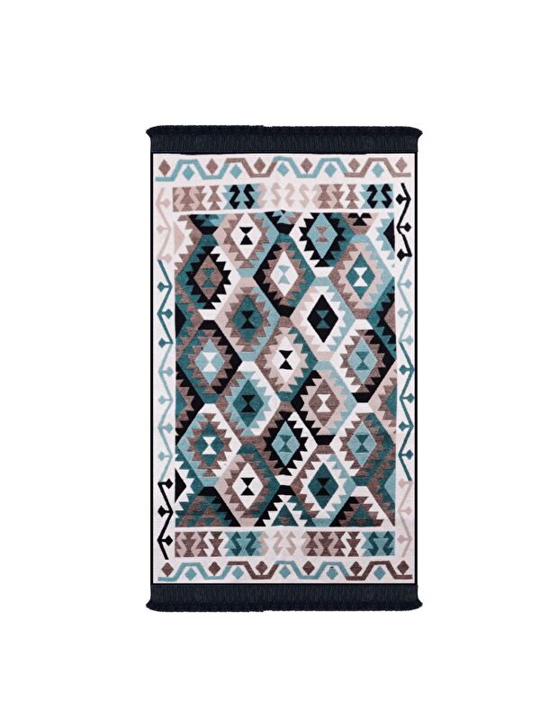 Bigghome Çift Taraflı Kilim, Makinede Yıkanabilir, Modern Desenli, 80*150 cm, SA1818A