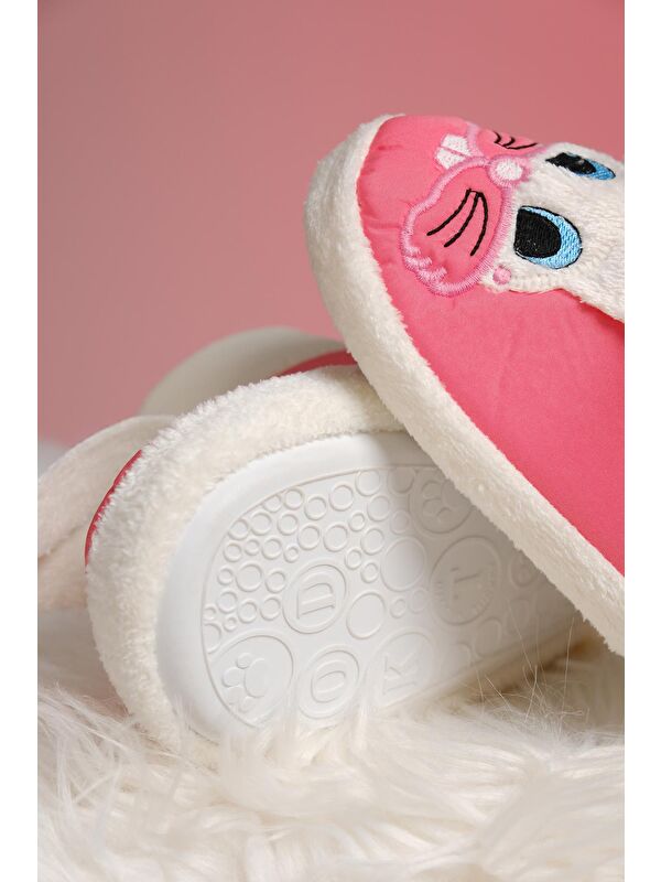 Tavşan Desenli Kaydırmaz Taban Termal Isı Kreş Ev Okul Ayakkabısı Bebek Çocuk Panduf Ev Botu - Görsel 5