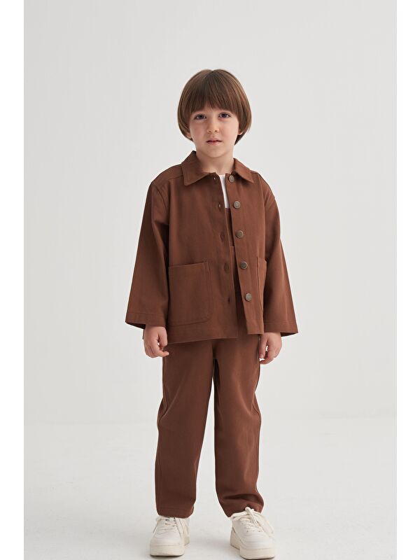 CİGİT Gabardin Ceket 2-7 Yaş Kahve