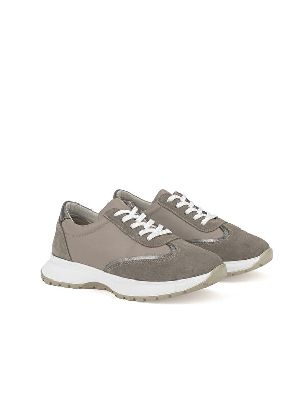 Kadın Hakiki Deri Sneaker 1531050Z26501005K Vizon - Görsel 3
