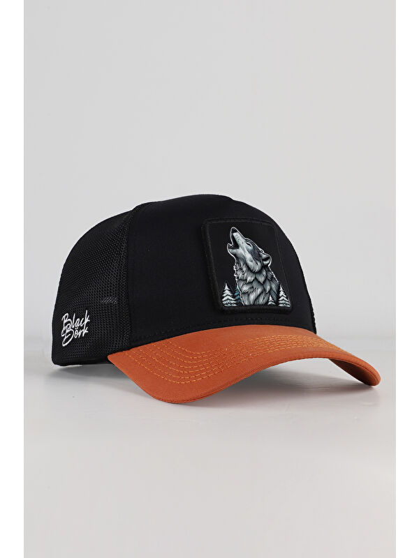 BlackBörk Logolu Kiremit-Siyah Trucker Şapka