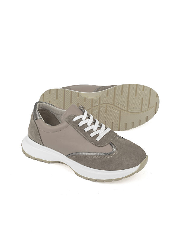 Kadın Hakiki Deri Sneaker 1531050Z26501005K Vizon - Görsel 5