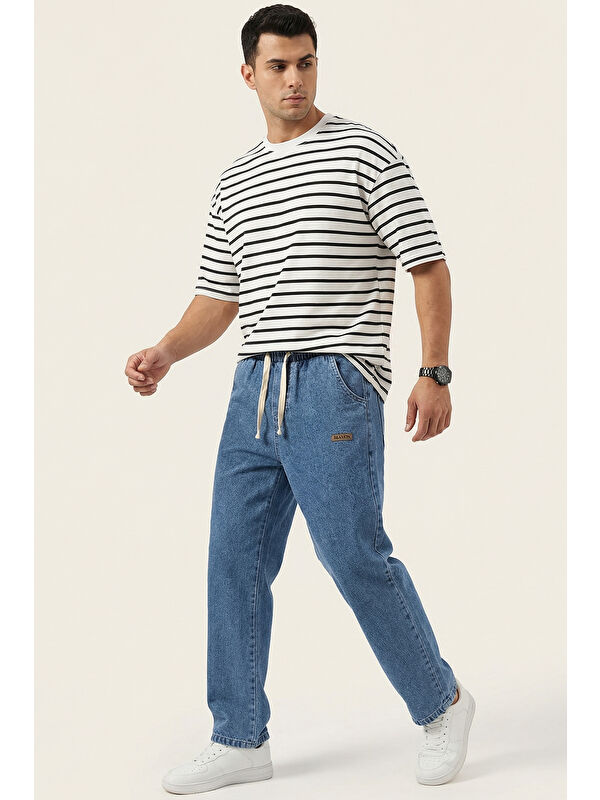 Bigdart Erkek Rahat Kesim Baggy Jean Pantolon 30073 - Lacivert