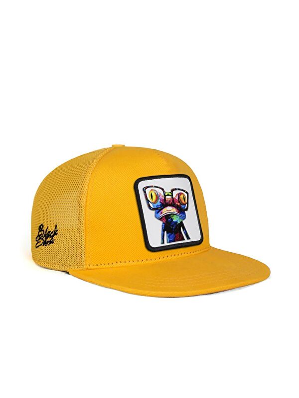 BlackBörk Hip Hop Kids Bukalemun Logolu Sarı Çocuk Trucker Şapka