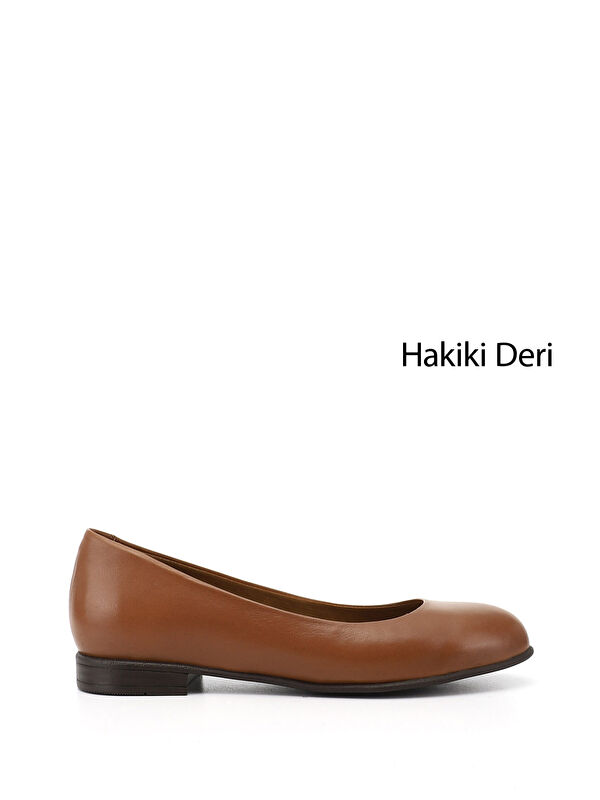 GÖNDERİ(R) Kadın KAHVERENGİ-TABA Hakiki Deri Babet