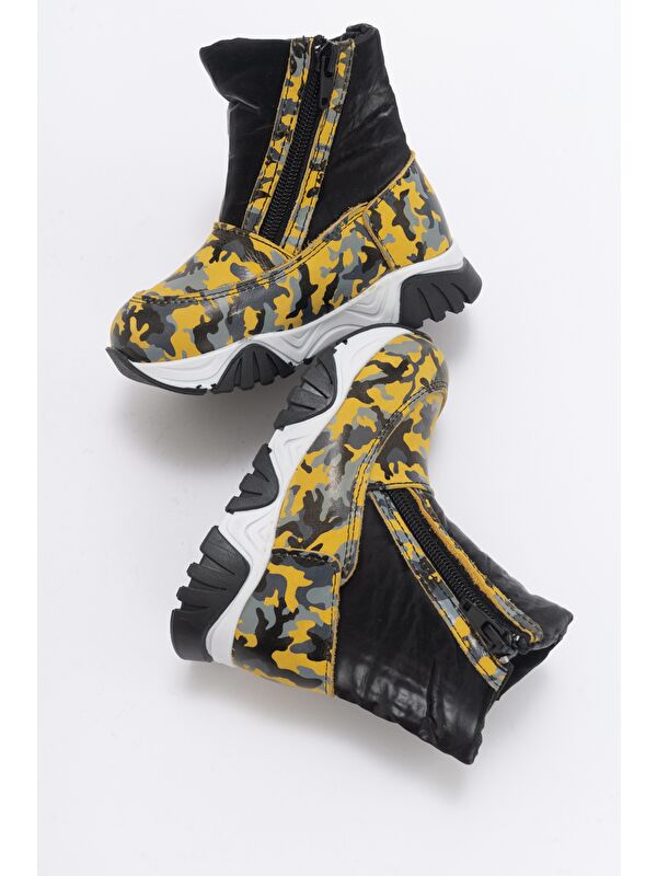 Erkek Çocuk Sarı Hakiki Deri Suya Dayanıklı Anatomik Günlük Bot - Görsel 5