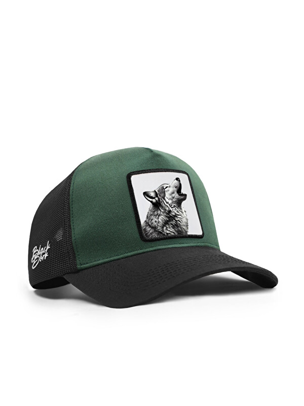 BlackBörk Logolu Cordura Siyah-Petrol Yeşili Trucker Şapka