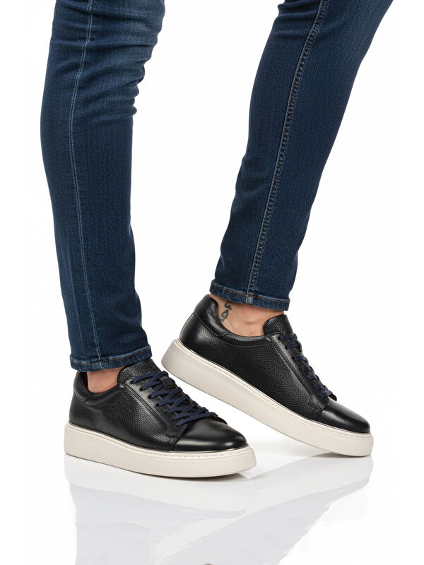 Ayakmod Lacivert Ayakmod Premium Hakiki Deri Erkek Casual Ayakkabı 2689 M