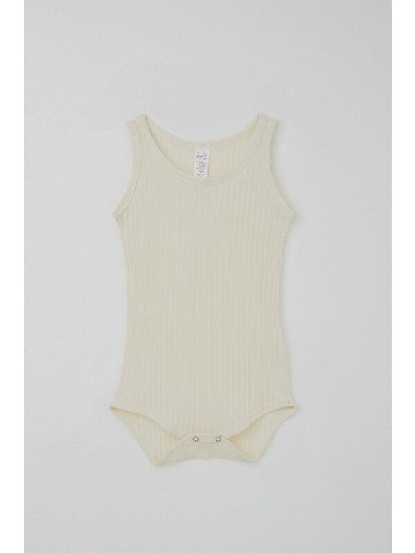 Breeze Kız Bebek Çıtçıtlı Atlet Zıbın Body Jakarlı Ekru (9 Ay-1.5 Yaş)