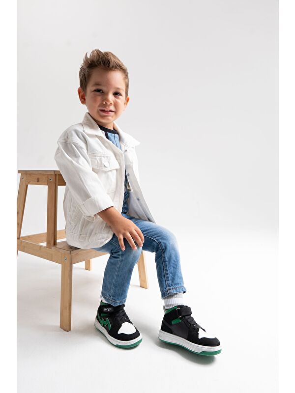 Mnpc Siyah Mnpc Hakiki Deri Unisex Çocuk Anatomik Günlük Bot