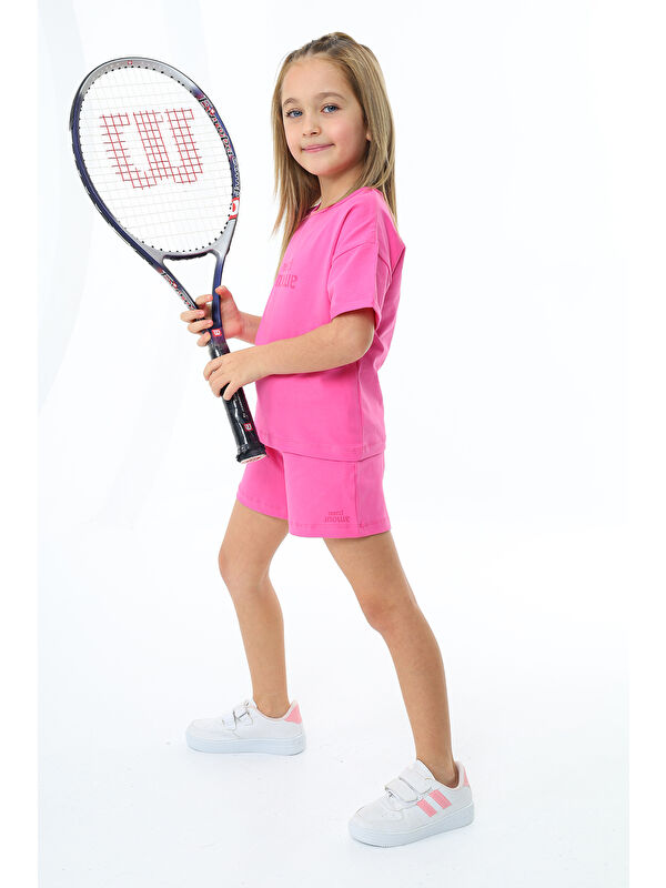 Toontoykids Kız Çocuk Baskılı Şortlu Takım