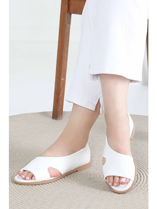 Kadın Beyaz Sandalet - 27420 - Görsel 4