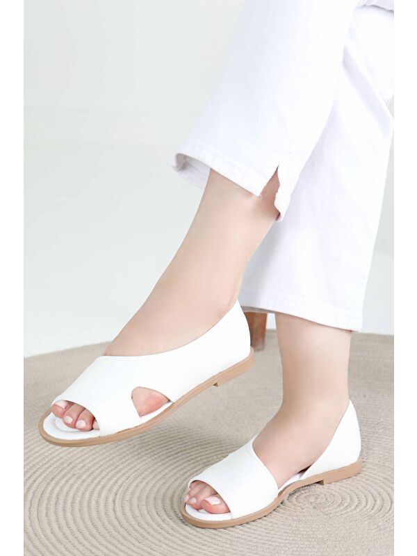 Kadın Beyaz Sandalet - 27420 - Görsel 5