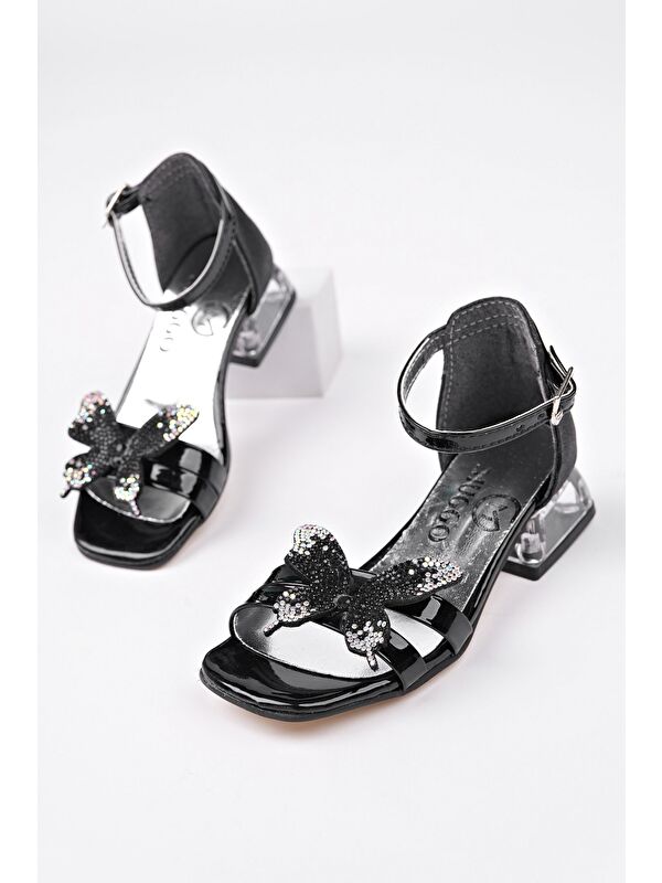 LOLA Kelebek Detaylı Bilekten Bağlamalı Kız Çocuk Kısa Topuklu Ayakkabı - Görsel 2