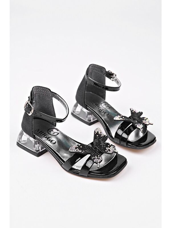 LOLA Kelebek Detaylı Bilekten Bağlamalı Kız Çocuk Kısa Topuklu Ayakkabı - Görsel 3