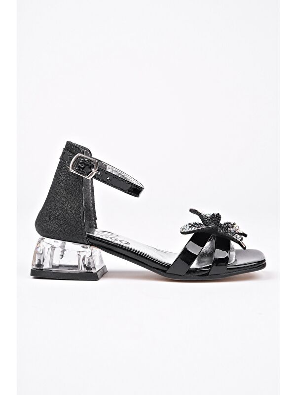 LOLA Kelebek Detaylı Bilekten Bağlamalı Kız Çocuk Kısa Topuklu Ayakkabı - Görsel 5